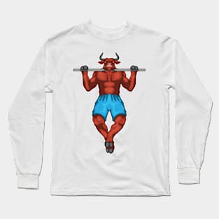 Bull Bodybuilder Pull ups Bodybuilding Long Sleeve T-Shirt